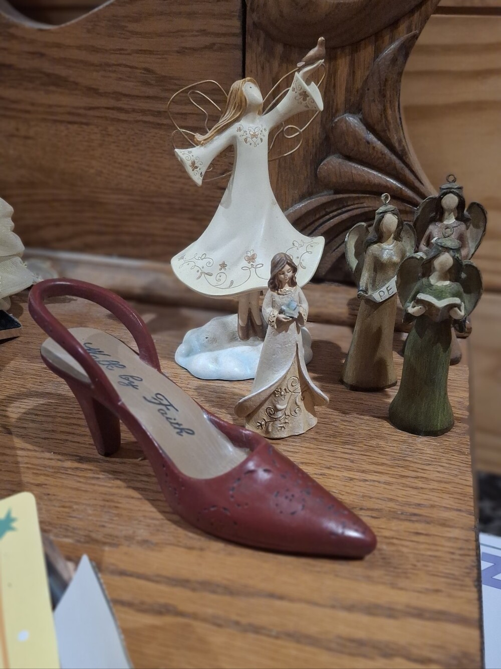 Angel Figurines With Decorative Inspirational Shoe